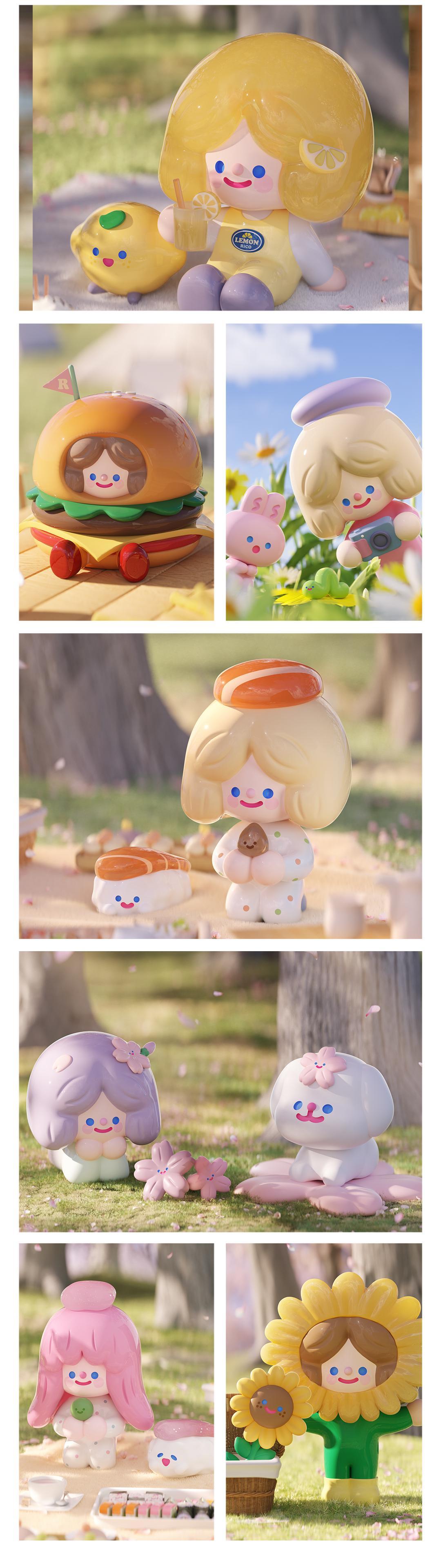[FINDING UNICORN] RiCO Happy Picnic Together Series Blind Box Cute Figures Desktop Ornament Collectible Toys Birthday Gifts HQ7Q242NUL