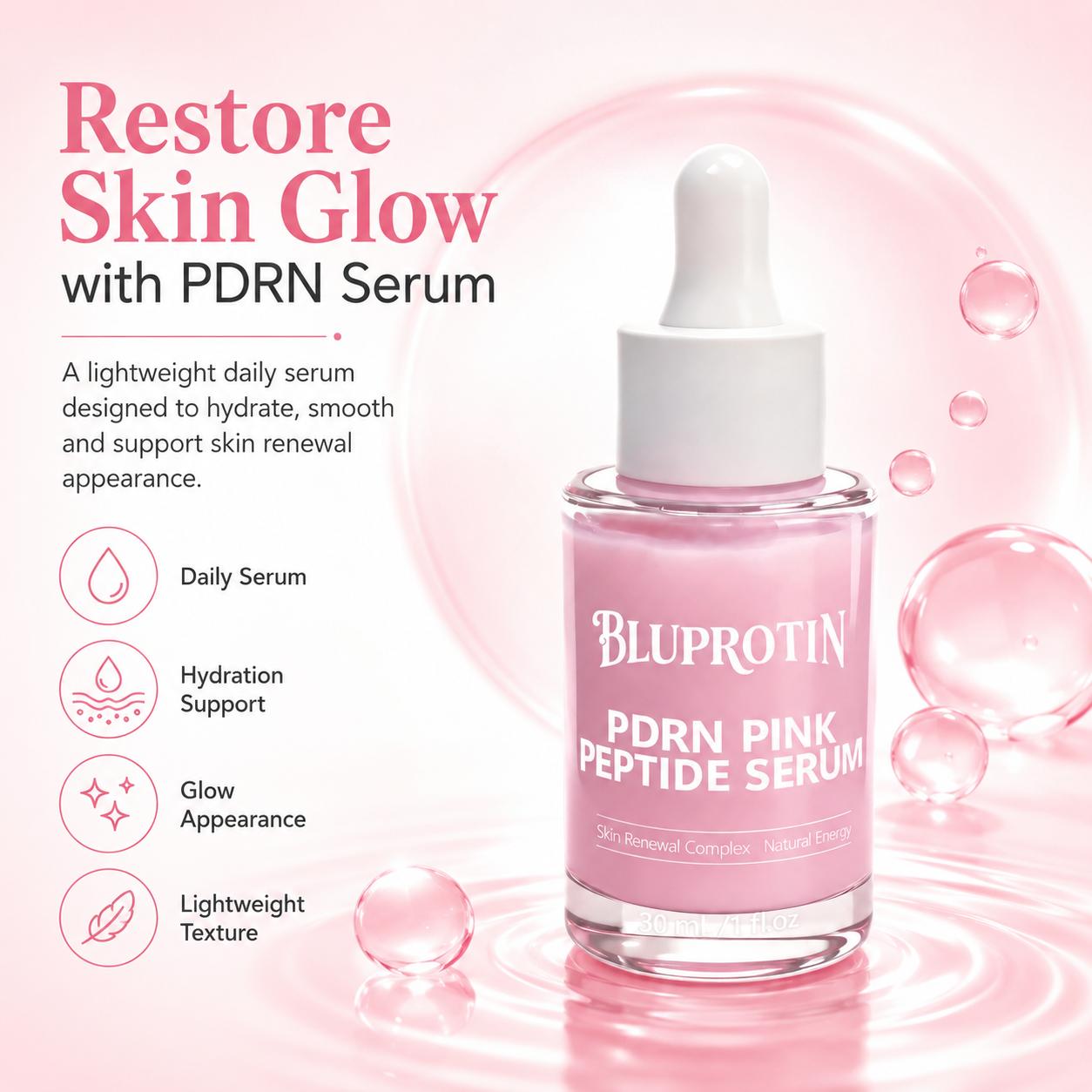 [NEW] Bluprotin PDRN Pink Peptide  | Hydrating Repair  with Salmon PDRN &  Acid | Fast-Absorbing Soothing  Care for Sensitive Skin | Facial Skin Care Essence (30ml /1 fl.oz) Pure Vitamin C Low-Molecular Acid Serum the beauty shop, Hyaluronic, Radiant