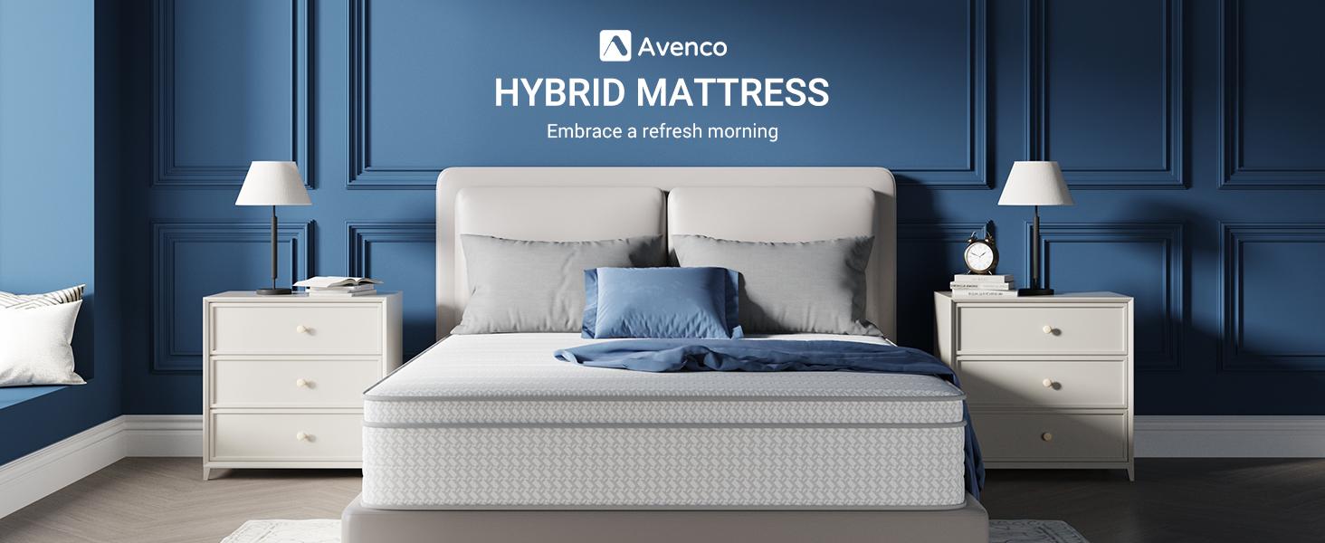 Avenco Snug Memory Foam Mattress with SmartS Coil Springs Flippable Double-Sided Sleep AirBreeze Cover 6/8/10/12/14 Inch Medium Foam for Cool Sleep Twin Full Queen King Sizes