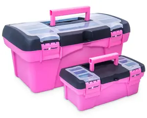 2-PACK 16.5" AND 10" LIGHTWEIGHT PLASTIC TOOLBOX