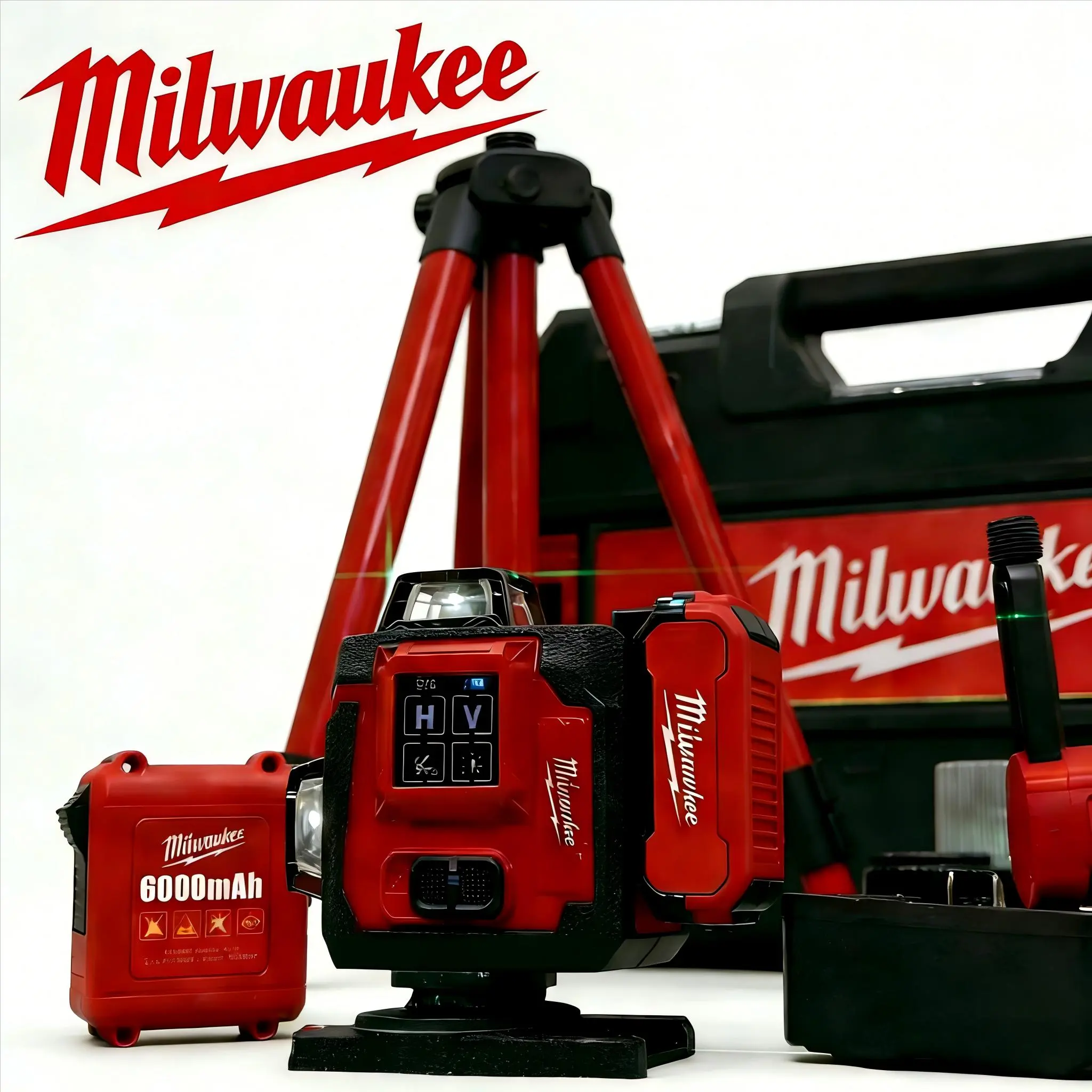 Milwaukee Green Beam Self-Leveling Laser Leveler Tool Complete Kit, with Tripod & Hard Case, Construction Hand Tool for Layout Tasks on Various Surfaces