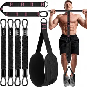 Pull Up Assistance Bands Set with Foot Support, Heavy Duty Adjustable Resistance Bands for Home Gym Training
