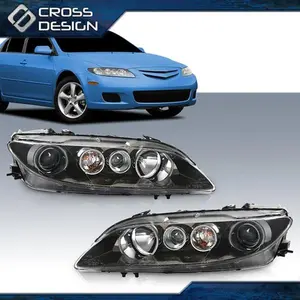 CROSSDESIGN Fit For Mazda 6 2006-2008 Pair Halogen Headlights Headlamps Left & Right Side