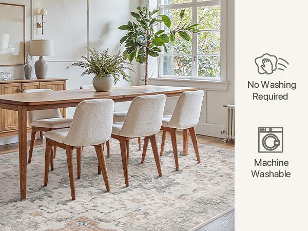 GENIMO No-Wash, Easy Care Spill-Resistant Area Rugs, Machine Washable Stain & Oil Resistant Non Slip Vintage Rugs, Family & Pet Friendly Carpet for Bedroom, Dining Room, Kitchen, Living Room GENIMO No-Wash, Easy Care Spill-Resistant Area Rugs, Machine Washable Stain & Oil Resistant Non Slip Vintage Rugs, Family & Pet Friendly Carpet for Bedroom, Dining Room, Kitchen, Living Room