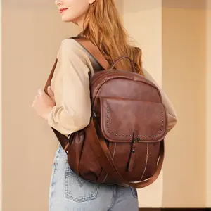 HKCLUF 4083 Backpack For Womens Leather Anti-theft Backpack Fashion Multiple Pockets Work Travel Backpack Convertible Travel Shoulder Bag dealsforyoudays TikTokShopBacktoSchool  TikTokShopHolidayHaul