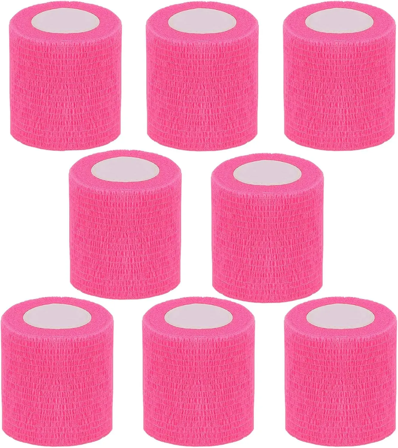 2” x 5 yd Self-Adhesive Cohesive Bandage Wrap, Pink Breathable Elastic Vet Tape Bulk for First Aid Supplies, Protect Wrists, Prevent Handle Slip, Promote Healing, Hunting & Outdoor Sports Use, Tattoo Artists, Unisex, Athletic Support, 2"X5 Yards