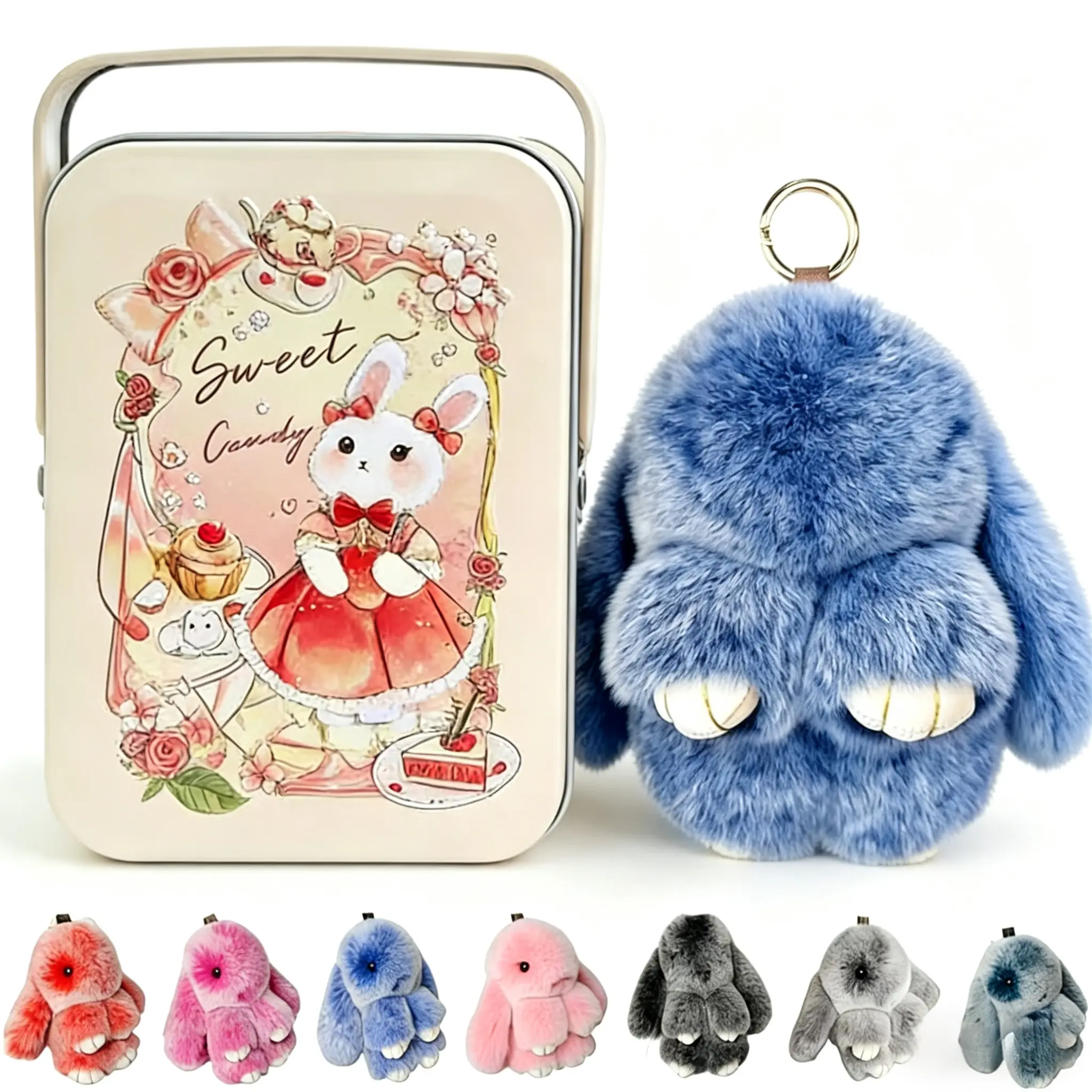 2026 New Edition Plush Floppy-Eared Rabbit (Upgraded Metal Tin Packaging) | Fluffy & Soft | Keychain Accessory | Home Decor Ornament | Gift for Children | Top Choice for the Holidays