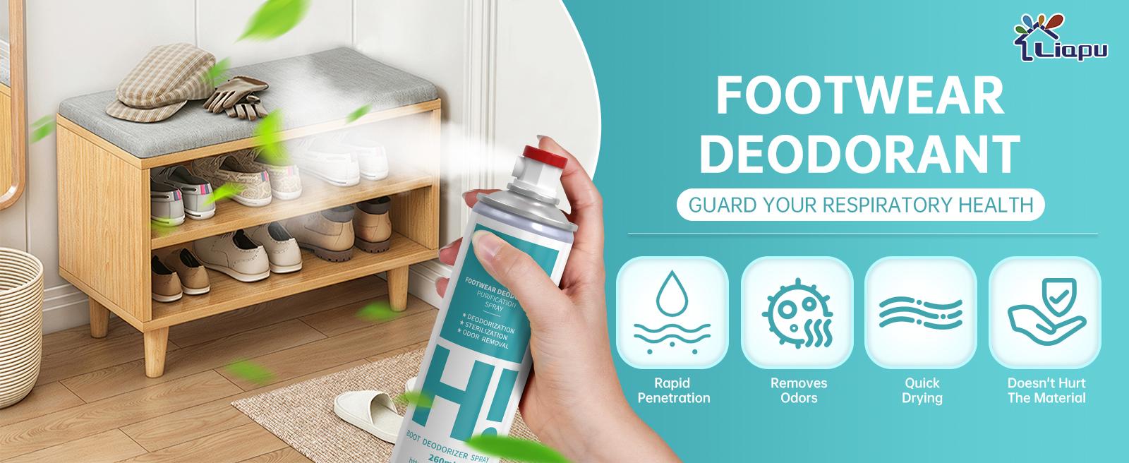 Liapu Footwear Deodorant - 260ml Shoe & Sock Purification Spray - Anti-Odor & Antibacterial Artifact for Freshness and Hygiene - Bedroom