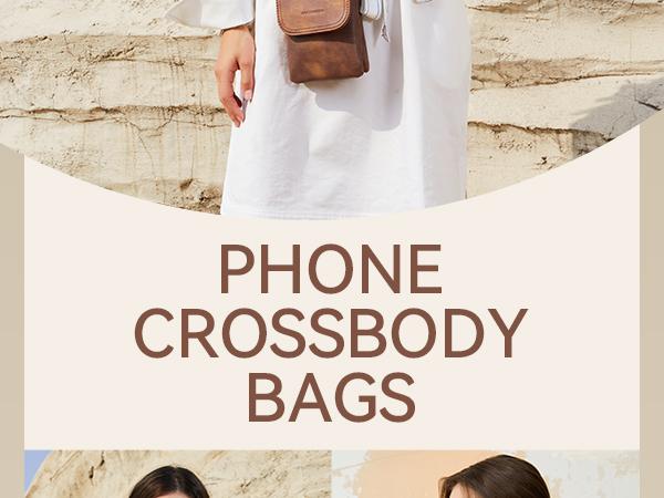 BOSTANTEN Cell Phone Purse Small Crossbody Bags for Women Leather Handbags Phone Wallet with Card Slots Adjustable Strap