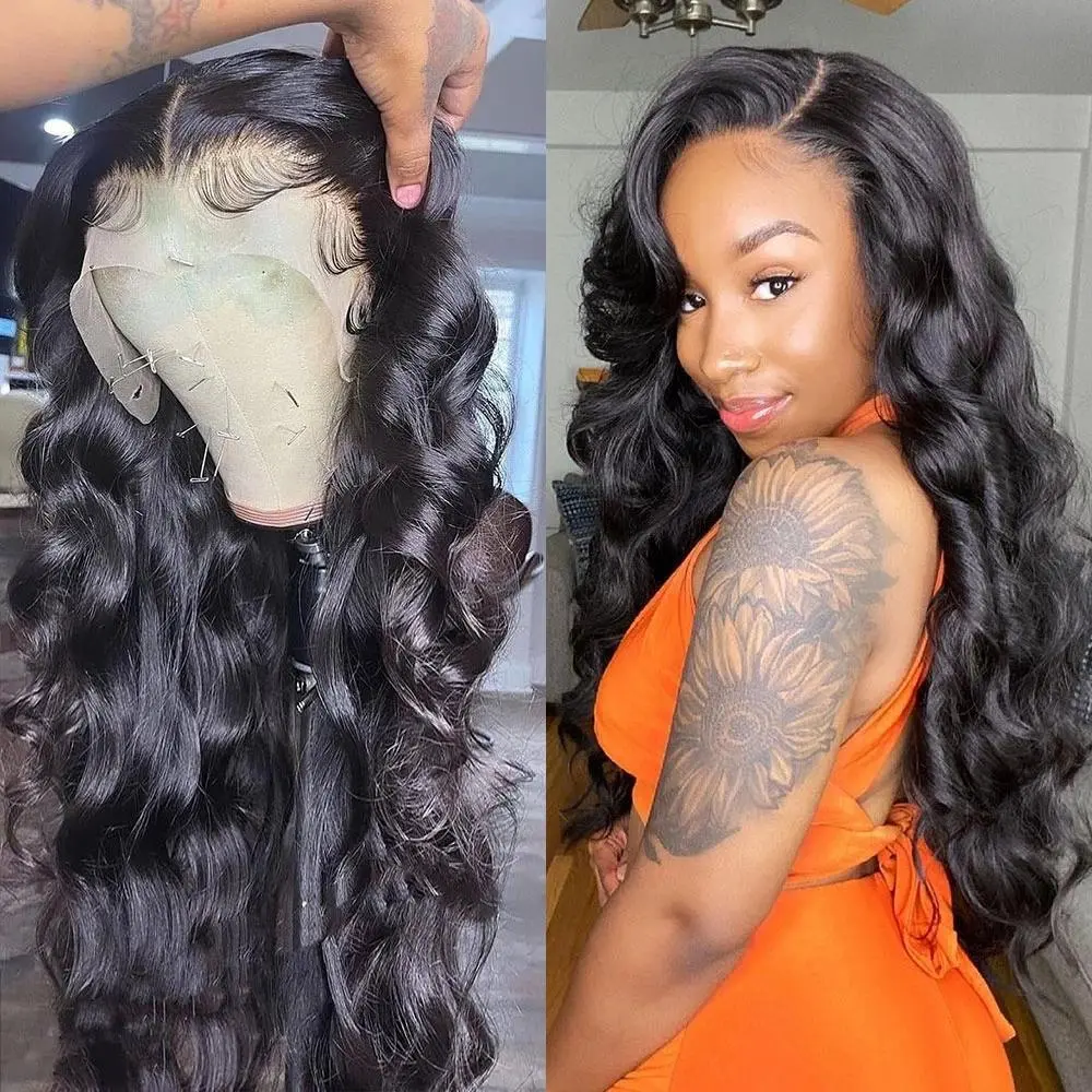Bling Hair 13x4 13x6 Body Wave 180 Density Human Hair Wigs Lace Front Human Hair Wig Pre Plucked With Baby Hair For Women backtoschool