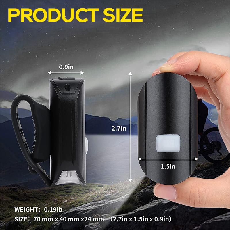 Hokolite 1500 Lumens Rechargeable Bicycle Headlight with Low Battery Indicator, Daylight-Visible Flash, Compact Design & 4 Inch for Outdoor Cycling