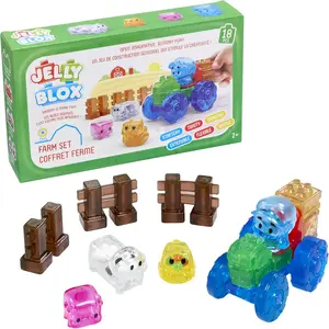 Jelly Blox Farm Set | Includes 18 Pieces | Toddler & Preschool Building Blocks Kids Can Squeeze, Stretch, Squish | MESH ACCREDITED | Safety Tested & Ouch-Free | Tactile, Sensory Play for Ages 2+