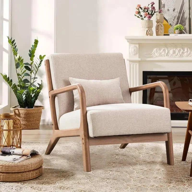 [DealsForYouDays] Hertford Modern Accent Chair, Comfy Fabric Living Room Chairs with Solid Wood Frame, Lounge Reading Armchair, Easy Assembly