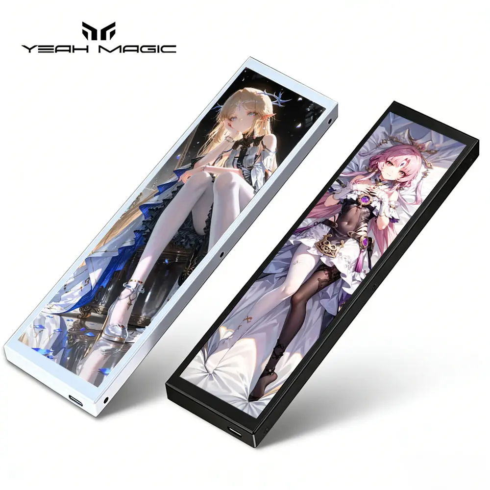 YEAH MAGIC 9.16" Universal Screen for PC - Adjustable Mounting for Any Computer Setup - PC Temperature Display Panel - LCD Screen Disply - Mini Monitor-Secondary screen of PC