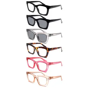 6-Pack Gray-tinted  Blue Light Blocking Reading Glasses. Designed specifically for women, featuring spring hinges and large, lightweight frames with stylish prints. Perfect for daily commutes and computer work. Makes a great holiday gift.