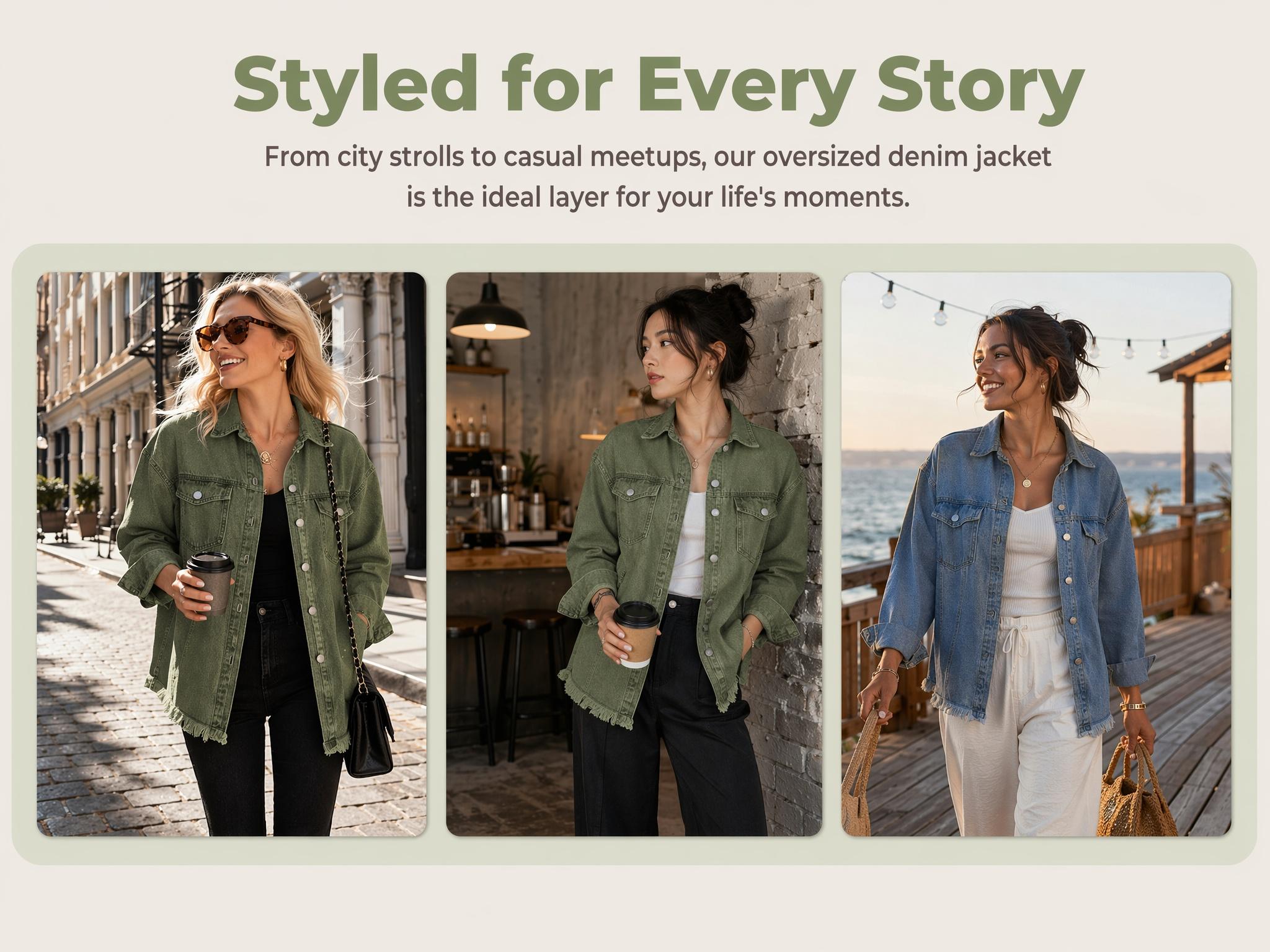 ZEAGOO Women's Oversize Ripped Tassel Denim Jean Jacket - Casual Long Sleeve, Pockets, Soft Fabric, Stylish Tops for Ladies, Back to School Outfit Idea - summerwins ZEAGOO Women's Oversize Ripped Tassel Denim Jean Jacket - Casual Long Sleeve, Pockets, Soft Fabric, Stylish Tops for Ladies, Back to School Outfit Idea - summerwins