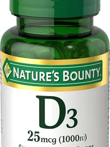 Nature's Bounty Vitamin D3 Vitamin Supplement, Supports Immune System and Bone Health, 1000IU, 120 Softgels