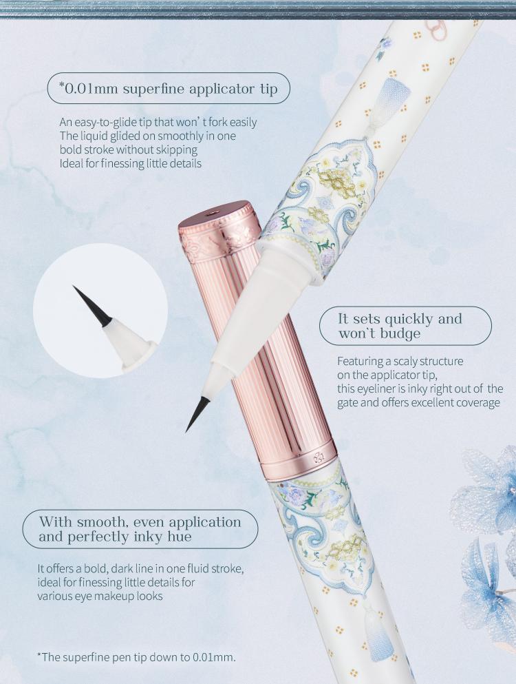Flower Knows Butterfly Cloud Collar Collection Liquid Eyeliner, Ultra-fine Tip Liquid Eyeliner, Precise Definition, Waterproof, Quick Drying, Smudge Proof, Smooth, Multicolor, All Day Eyeliner Makeup, Summer Makeup Gift, Makeup Beauty Cosmetics, #tiktoksh