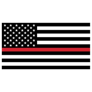 Red Line American Flag Sticker 3" Firefighter Support Decal | Waterproof Vinyl