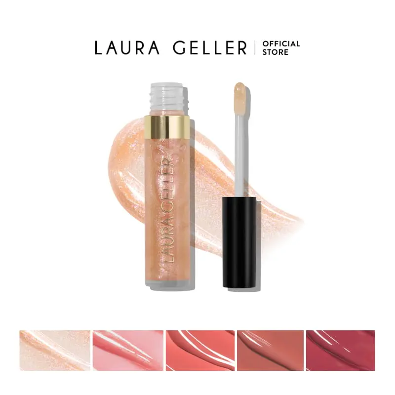Laura Geller Color Luster Lip Gloss - Sheer-to-Medium Coverage, Lightweight Non-Sticky, Hydrating, Light-Reflecting Pigments, Subtle Voluminous Effect - Cosmetic, Lipstick
