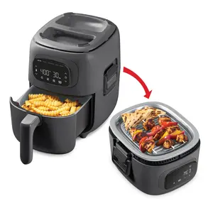 Flip & Fry™ Digital 2-in-1 Grill + Air Fryer - Air fryer & Indoor Grill for fries, wings, burgers and more Durable Cooker