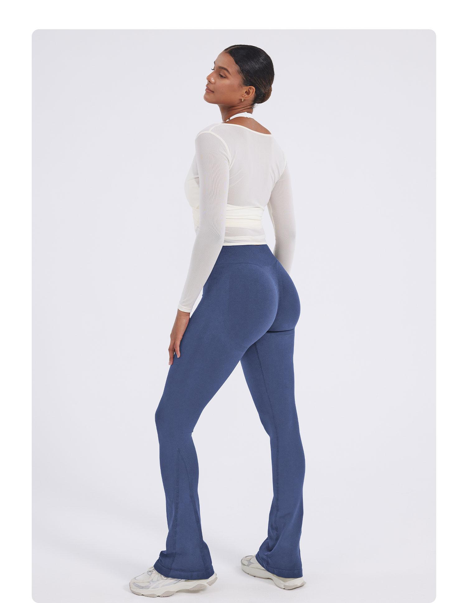 YEOREO Mini Flare Leggings Womens Workout Butt Lifting Legging Hidden Scrunch Seamless Impact Lilliean Yoga Pants