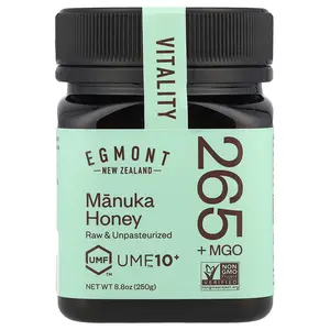 Egmont Honey Manuka Honey, Raw & Unpasteurized, UMF™10+, MGO 265+ , 8.8 oz (250 g)