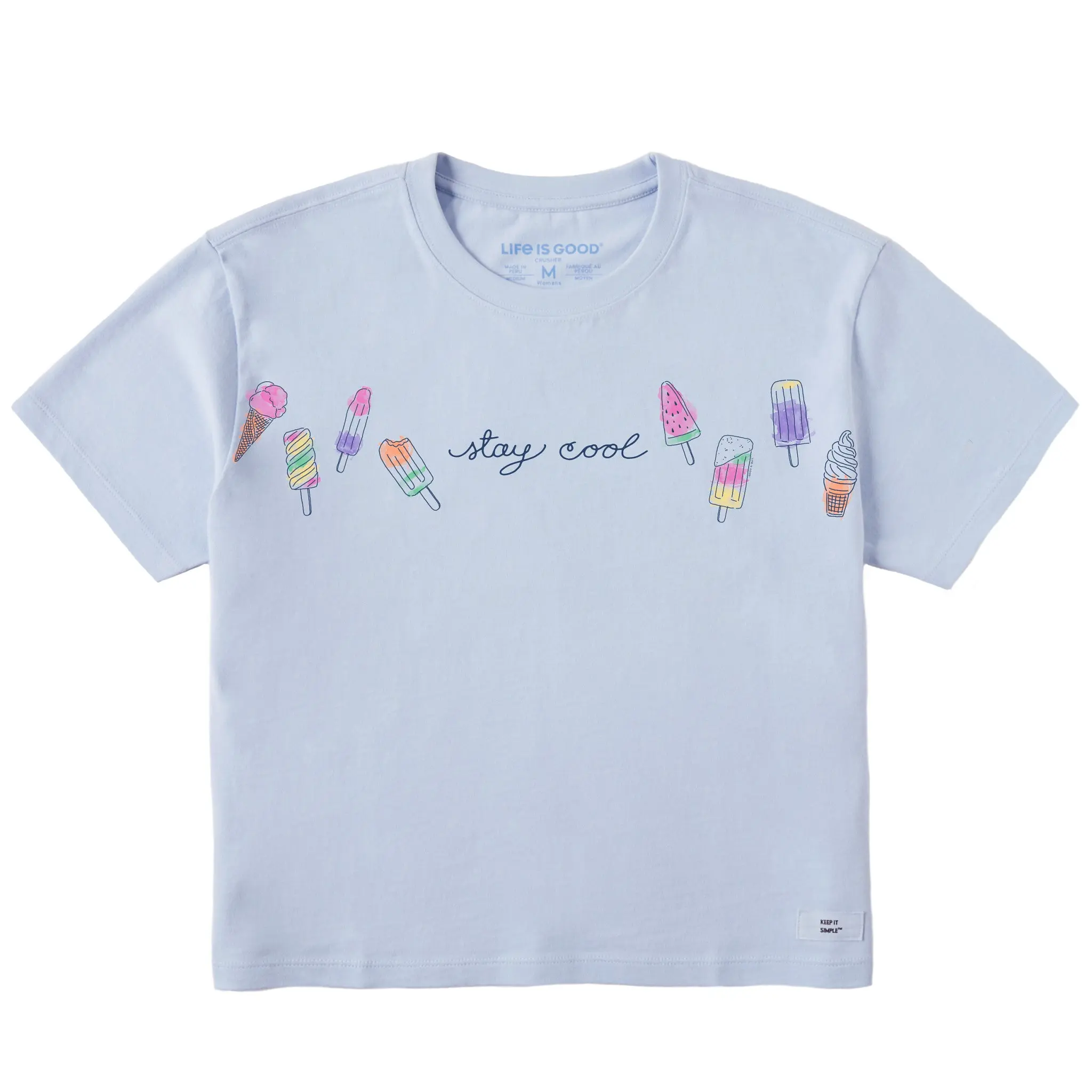 Women's Ice Cream Stay Cool Short Sleeve Crusher Boxy Tee