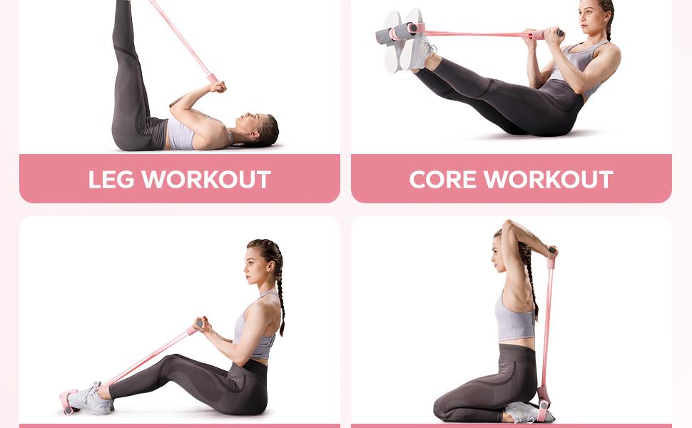 Merach Multifunction Pedal Resistance Band, Elastic Pull Rope Fitness, Full-Body Workout at Home Gym, Exercise Sit-up, Yoga, Abdominal Training