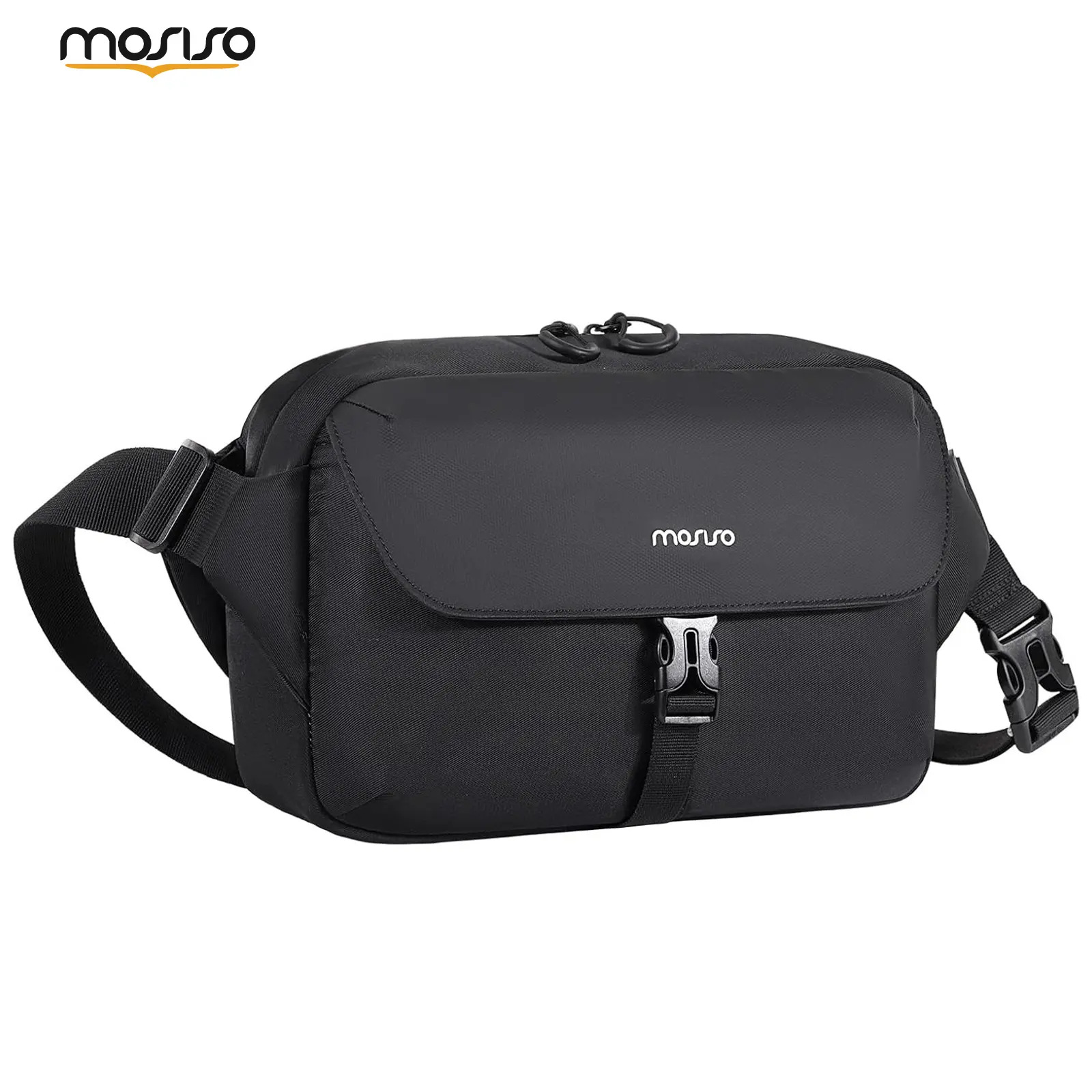 MOSISO Padded Camera Shoulder Bag, Crossbody Photography Case for DSLR, SLR & Mirrorless Cameras Accessories with 2 Removable Dividers, Quick-Access Flap, Hidden Back Pocket & Adjustable Strap for Travel