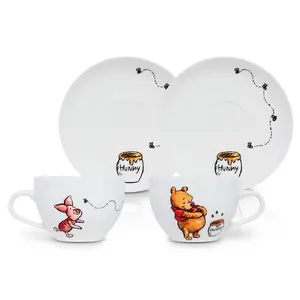 Disney Winnie the Pooh Bone China 4-Piece Teacup and Saucer Set Disney Winnie the Pooh Bone China 4-Piece Teacup and Saucer Set
