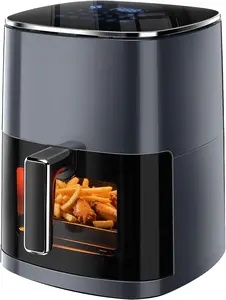 Simple Deluxe 6.34QT Digital Air Fryer with Viewing Window, 12 Presets, Nonstick Dishwasher-Safe Basket, 1700W, Gray
