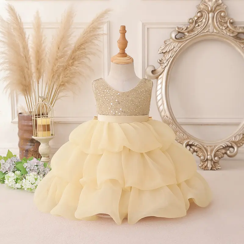 infant gold christmas dress baby girls yellow dress