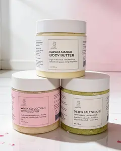 Lemongrass & Eucalyptus Detox Scrub + Whipped Coconut Citrus Scrub + Papaya Mango Glow Trio - 4 oz