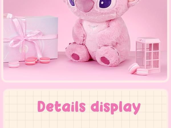 Disney Series Angel&StitchPlush Doll – Angel No.18 Sitting Figure, Cute Collectible Soft Toy Kawaii Stuffed Animal Decor Ideal Birthday Present Valentien Gift for Girlfriends Couples