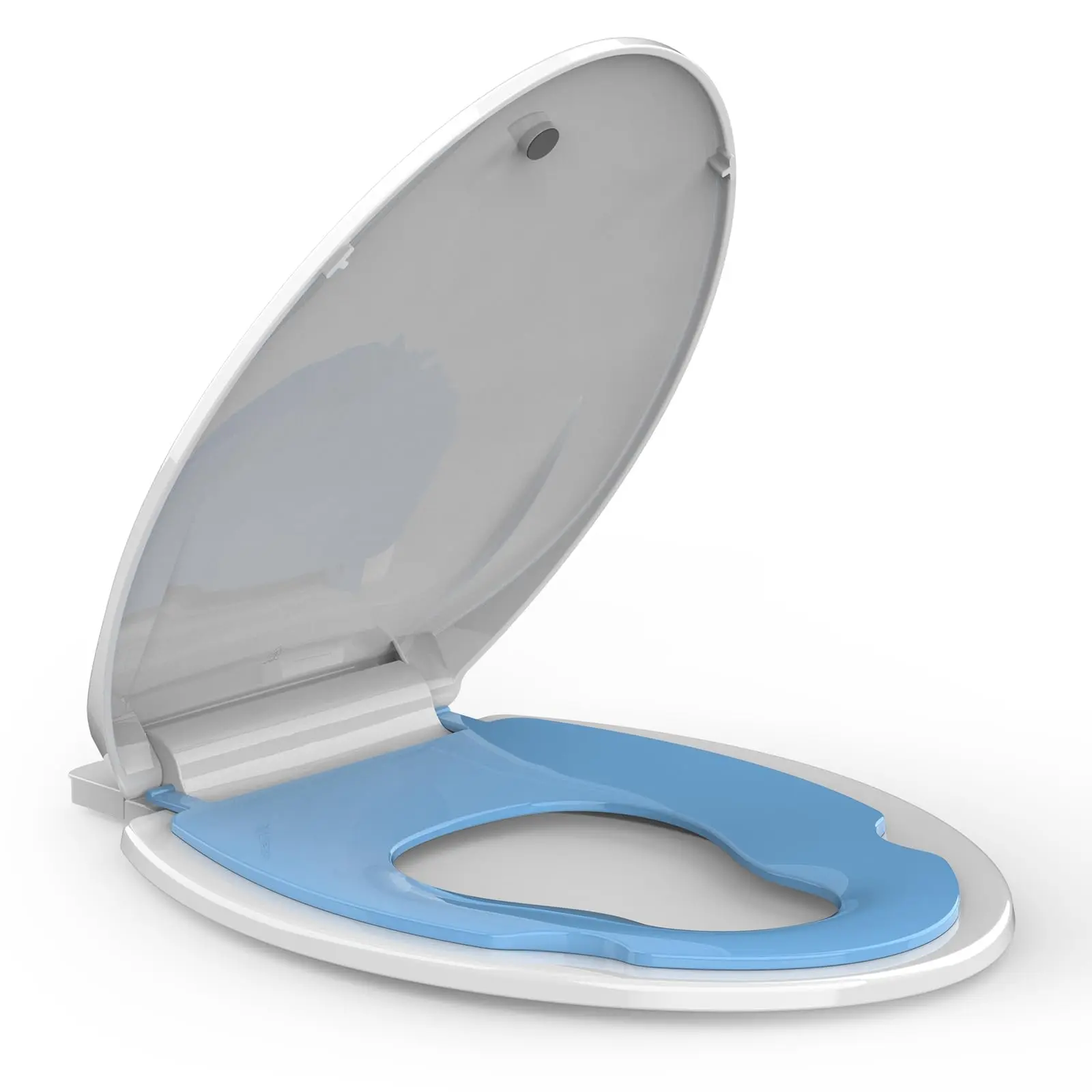 Garvee Toilet Seat with Built-in Training Seat for Potty Use, Extended Fit, Soft Cover, Slow Closing, Silent Design, Compatible with American Standard
