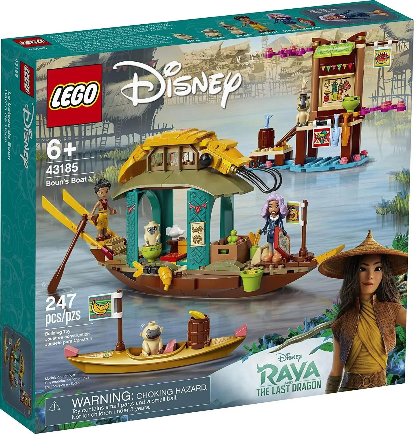 LEGO Disney Boun's Boat (43185) Creative Building Block Set with Bricks and Minifigs, Collectible Model Building Kit, Building Block Sets