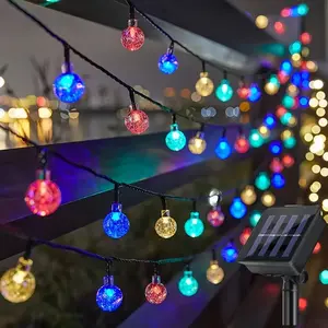 39-foot string of solar lights with 100 LEDs, IPX4 waterproof rating, 8 lighting modes. Ideal for summer camping ambiance lighting, perfect for patios, gardens, weddings, Valentine's Day, Easter, birthdays, and party decorations.