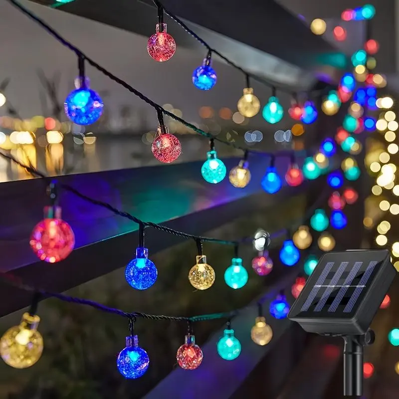 39-ft Solar Powered Colorful Warm Light String Lights - 100 LEDs, IPX4 Waterproof, 8 Lighting Modes - Festive Home Decor for Patios, Valentine's Day