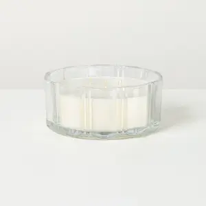 5 Wick XL Glass Mulled Spice Double Ribbed Scalloped Jar Candle Clear 34oz - Hearth & Hand with Magnolia