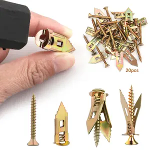 VAYWET 120PCS/200PCS 40pcs Self-Drilling Drywall Anchors Kit No Drill Needed Easy Hang for Home & Office Includes 100 Anchors 100 Screws Quick Install Adjustable Hooks & Bracket Heavy-Duty Zinc-Plated Steel Anchors Self-Tapping Screws Hollow-wall Anchors