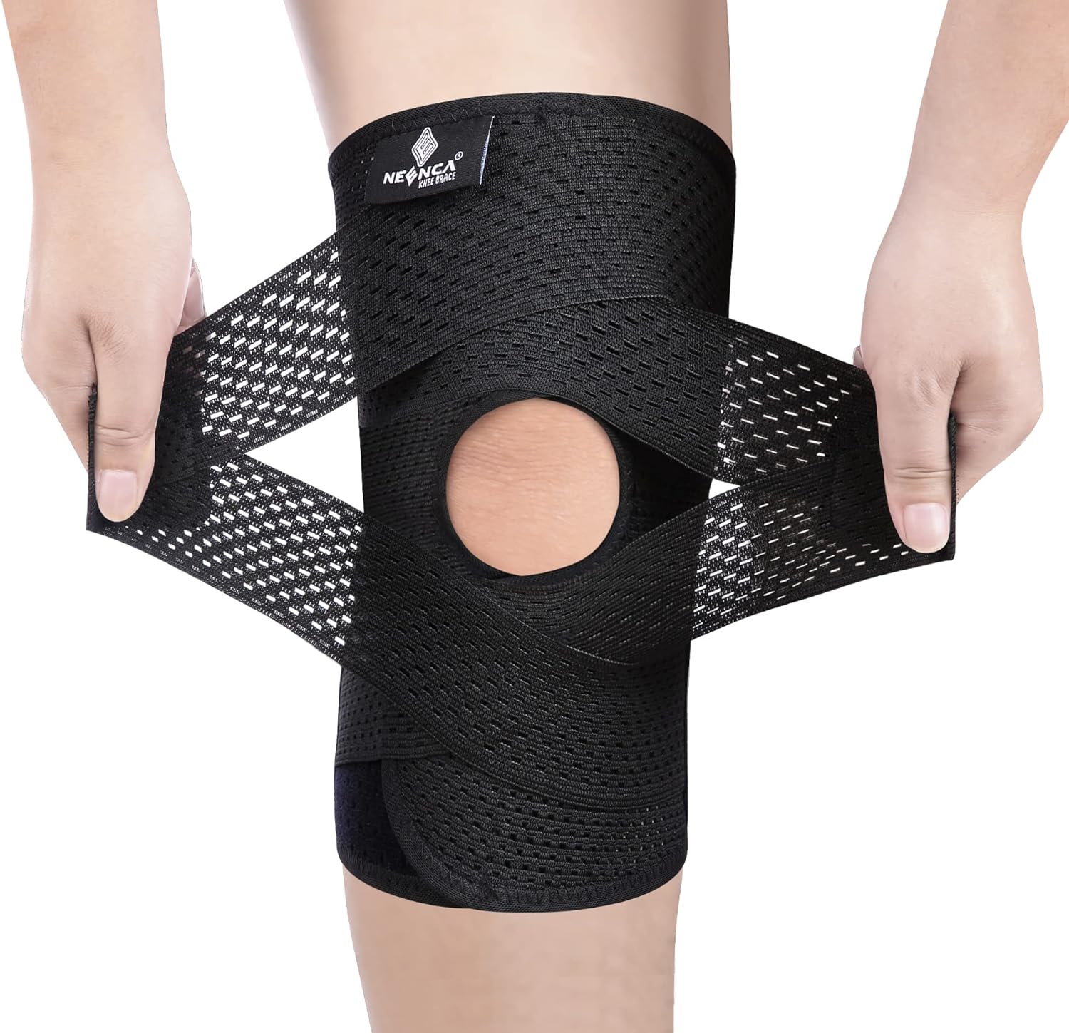 【Christmas】NEENCA Knee Brace for Knee Pain, Compression Knee Support with Air Mesh Fabric, Adjustable Knee Wrap with Side Stabilizers, Ultra-Soft Bandage for Sports, Running, Meniscus Tear, ACL, Arthritis Relief