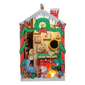Hands Craft Peanuts Christmas House Book Nook Kit