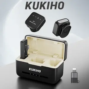 KUKIHO Wireless Lavalier Microphone for iPhone iPad Android With Charging Case Audio Smartphone