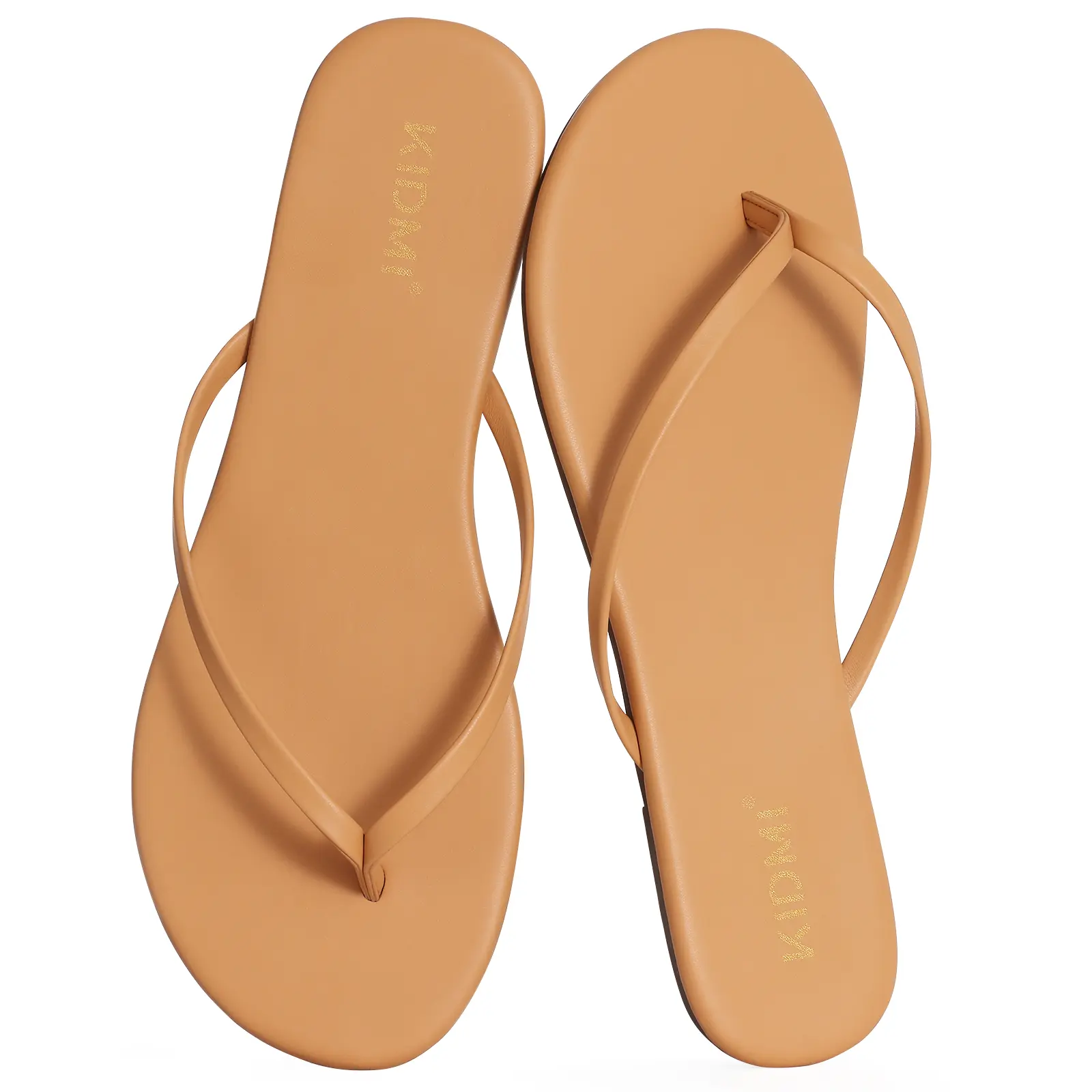 KIDMI Flip Flops for Women Summerwins Women's Memory Foam Comfortable Flat Thong Sandals Vegan Leather Flat Sandals Non-Slip Beach Essentials Flats for Women Sandals