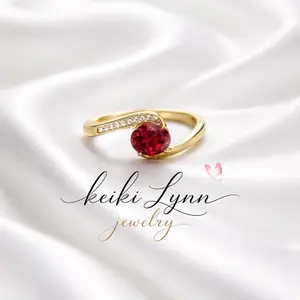 14k Gold Plated Ring red ring