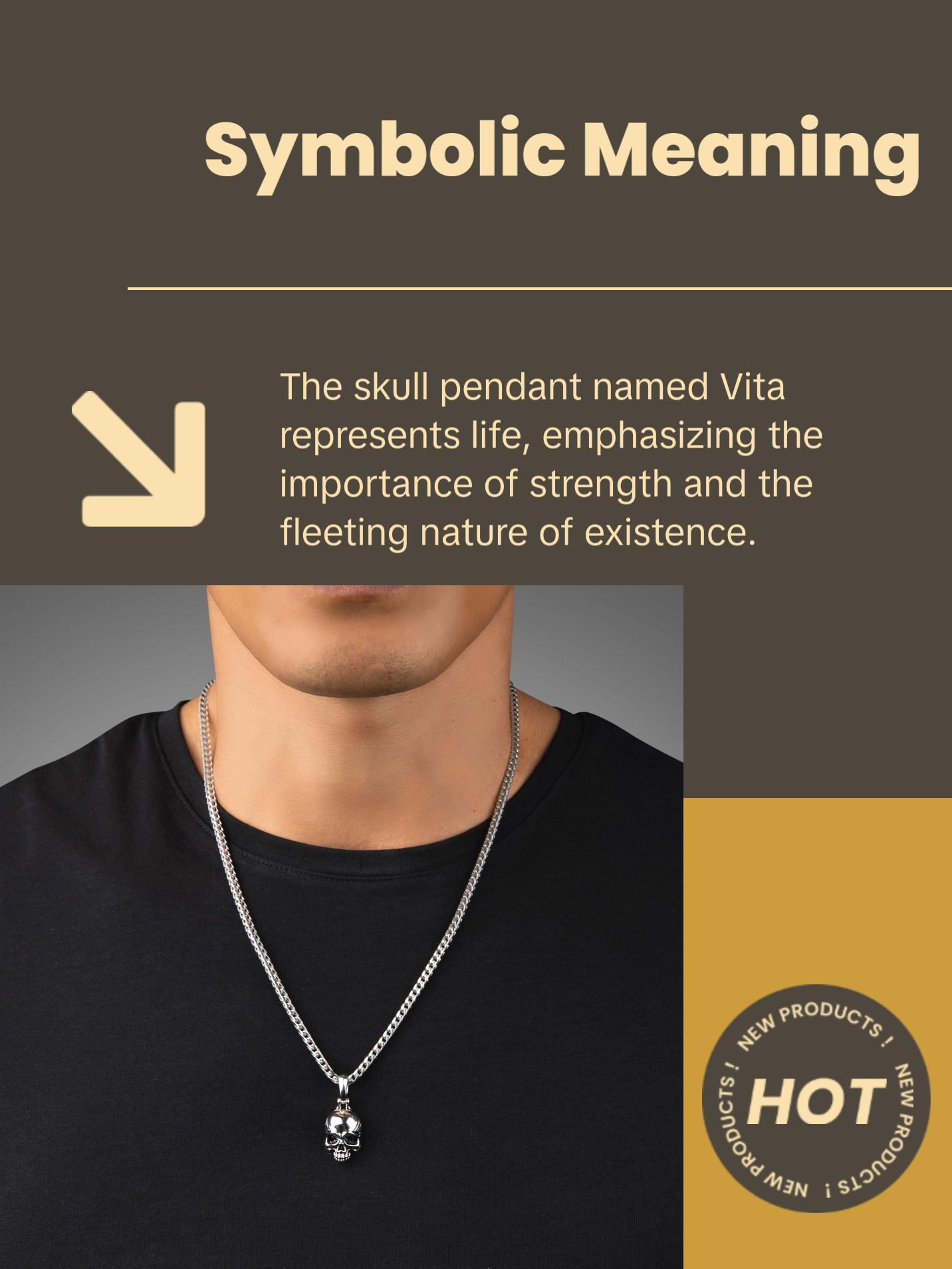 Vita, Silver Skull Pendant