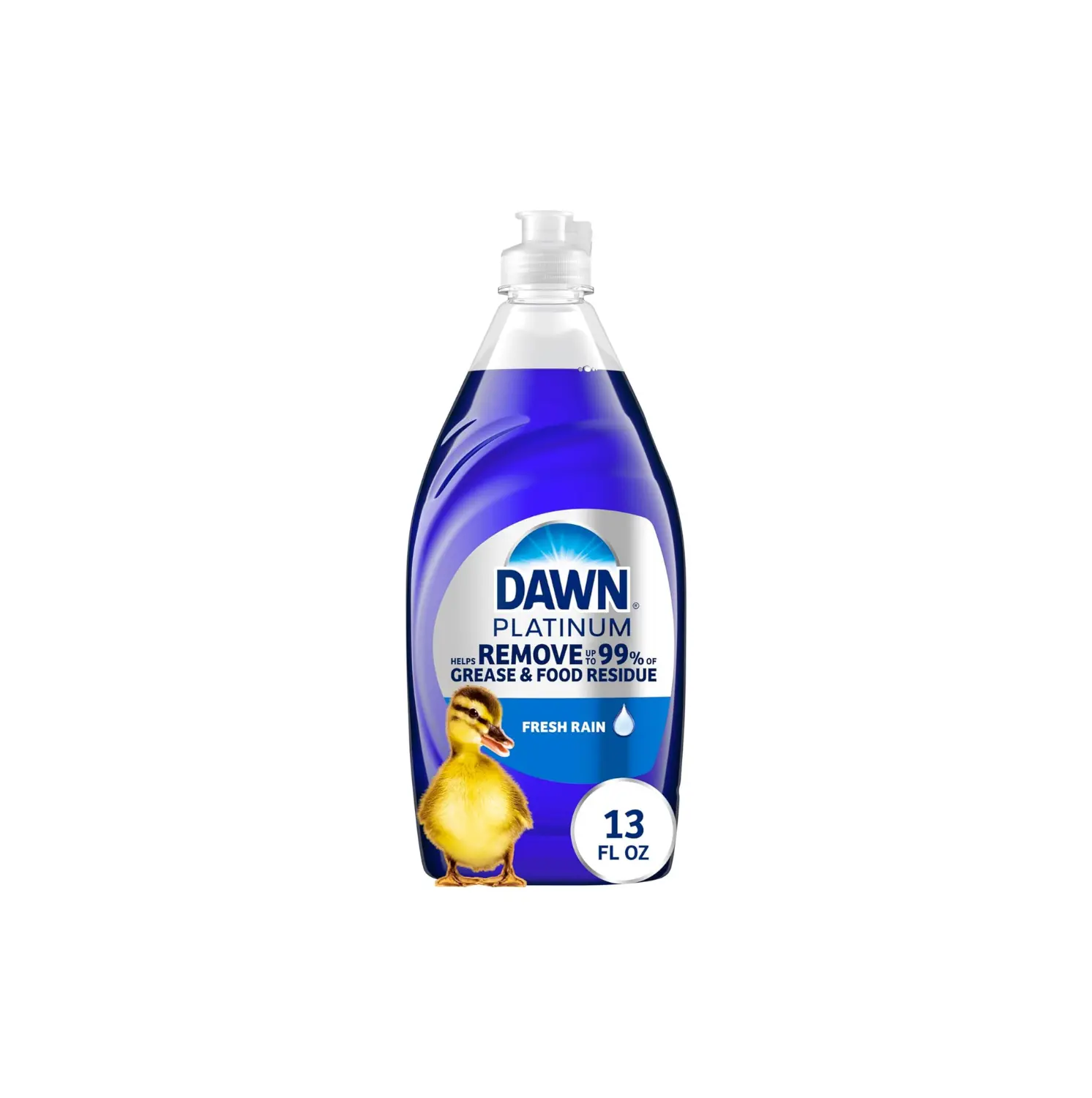 Dawn Platinum Scented Household Dish Soap - Fresh Rain Scent Concentrated Liquid Dishwashing Detergent, Tough Grease and Food Residue Remover, 13 oz