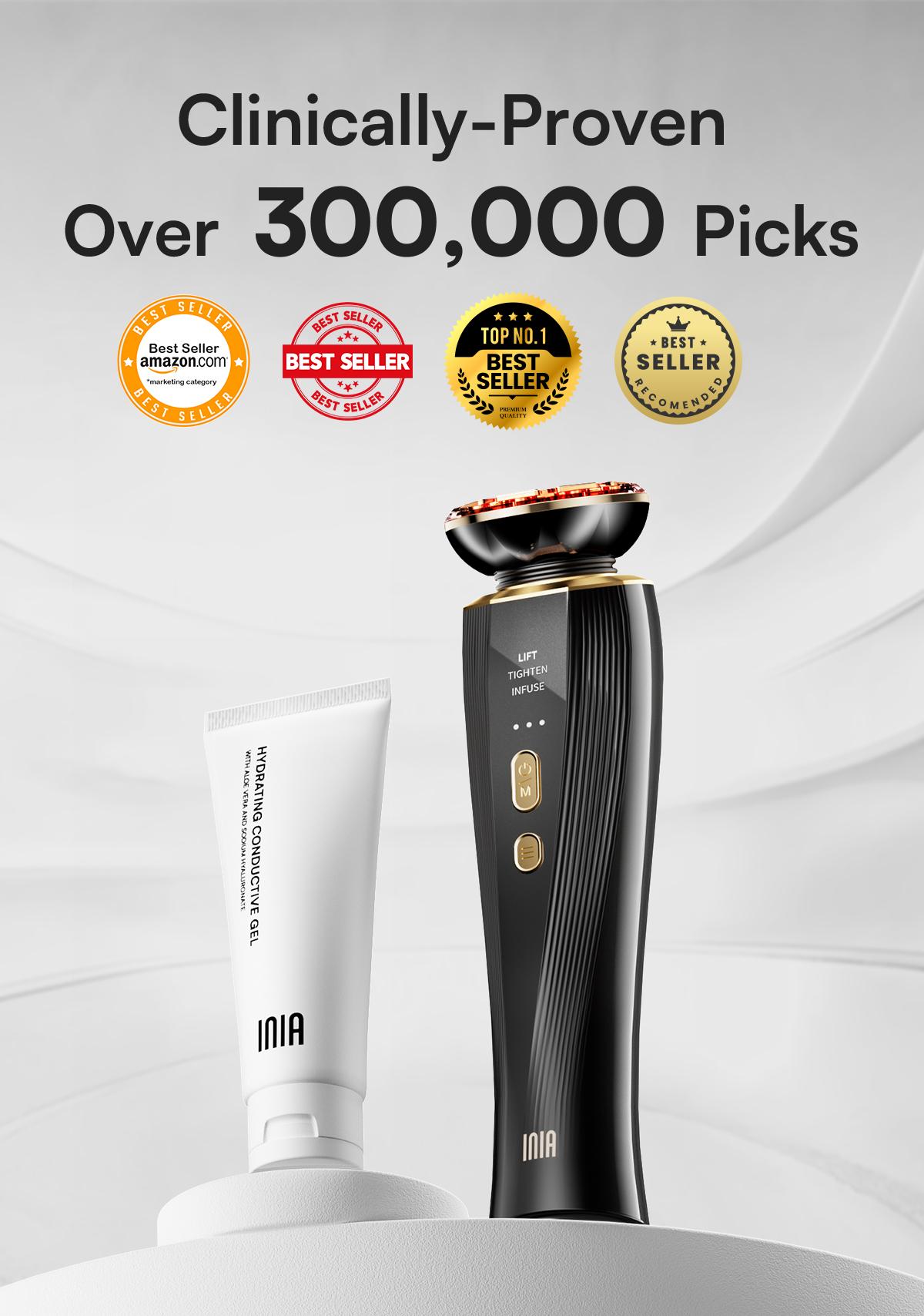 【LIVE EXCLUSIVE】INIA FLARE All-in-One Facial Beauty Device, 3-in-1 Facial Massager Beauty Device for Face and Neck Skin Rejuvenation Lifting/ Tightening/ Infusing, Perfect Gift Season Pick