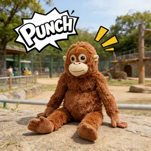 Adorable monkey stuffed animal - lively "Punch the Monkey Plush", cute girly gifts for Easter, home decoration, office ornament